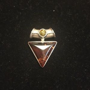 Sterling silver amber pendant